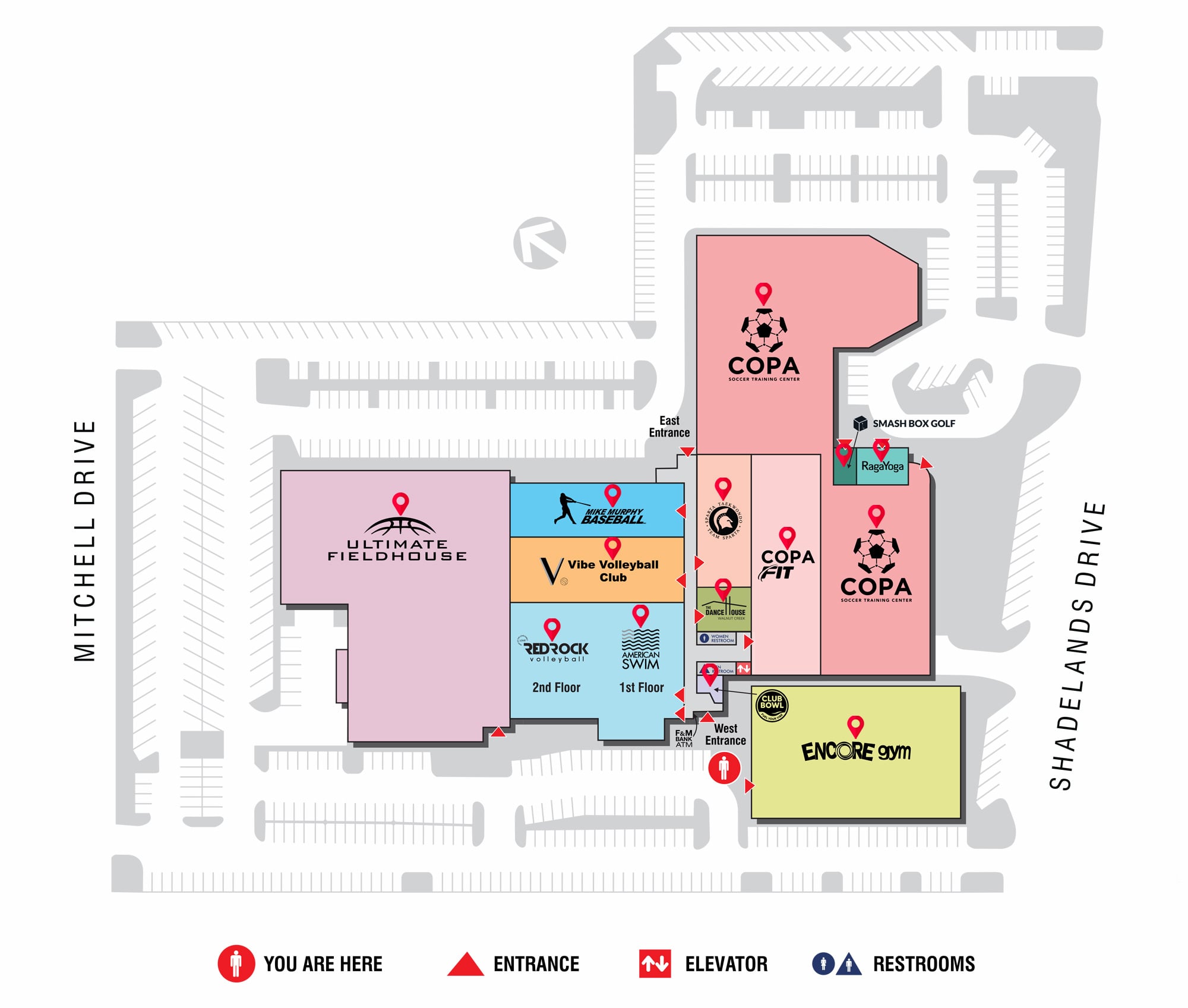 Shadelands Sportsmall Map